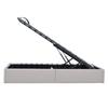 Solide Lit Coffre Gris pour matelas 90x200 cm - 12 Lattes - manon pieds - revetement PVC Simili facile dentretien