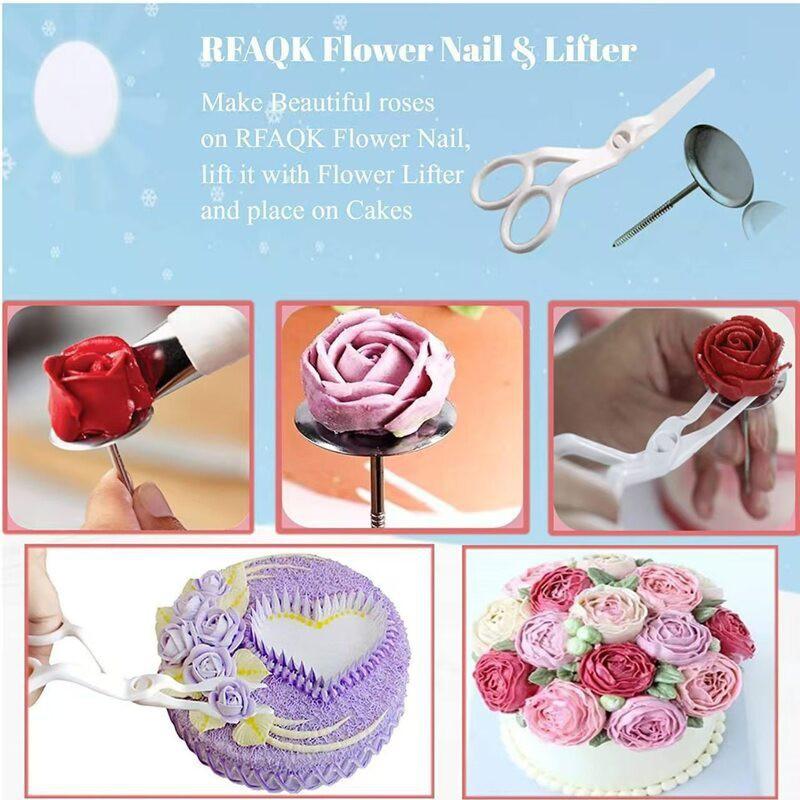 122-Piece Cake Decorating Kit With Rotating Turntable TPU Piping Bags Stainless Steel Tips Fondant Molds