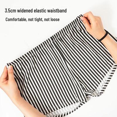 European & American Men's Striped Breathable Boxer Briefs - Plus Size, Casual Four-Corner Underwear