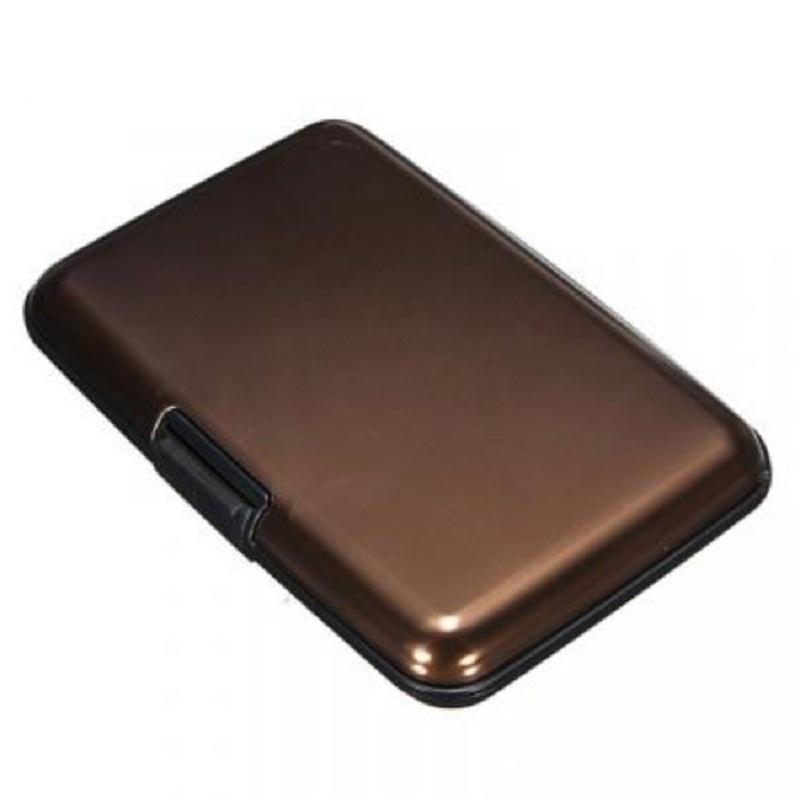 Portafoglio impermeabile tascabile multicolore lucido Porta carte di credito Porta carte di credito Porta contanti Lega di alluminio(Esterno) + Plastica( Interno) con confezione regalo