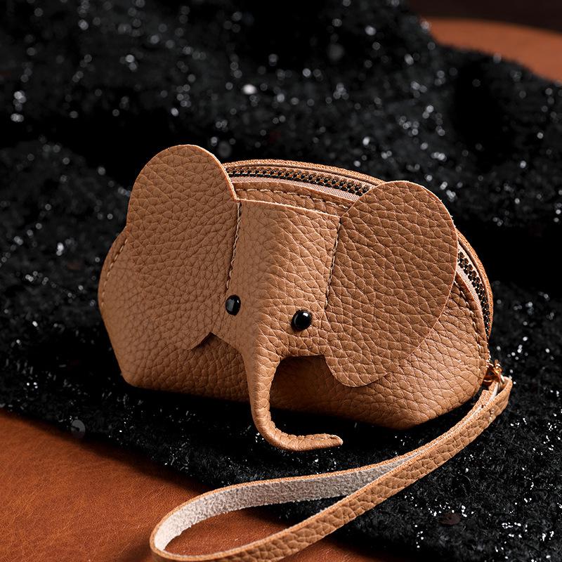 New Women's Elephant Coin Purse Keychain - Fashionable Card Holder & Lipstick Storage