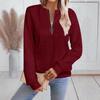 2024 Autumn/Winter European & American Casual Zipper Neckline Long Sleeve Women's Sweatshirt