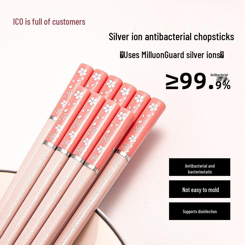Nordic-Style Non-Slip Alloy Chopsticks - Japanese-Style Tableware for Home Kitchen (E18)
