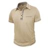 Men's Short Sleeve Polo Shirt Solid Color Casual Tops Breathable Business T-Shirt for Summer