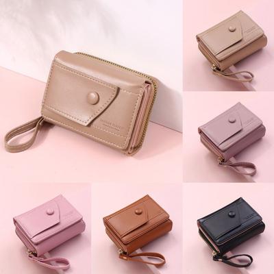 Multiple Card Slots Simplified Purse Waterproof Women's Short Wallet Triple Fold Wallet  Daily