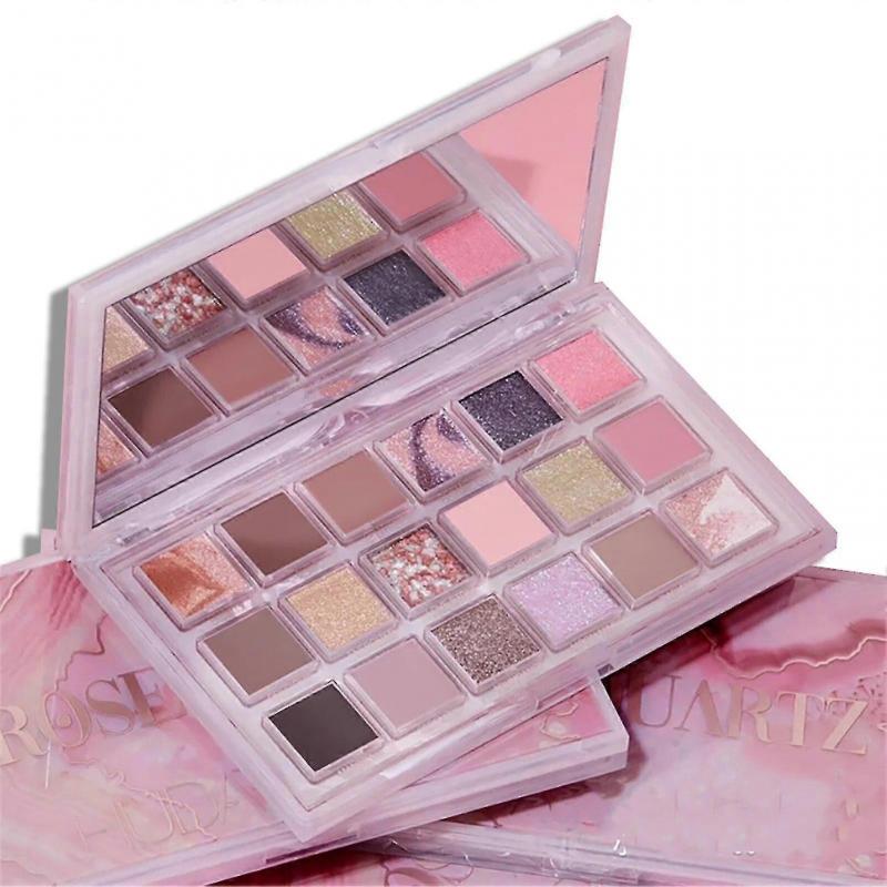 New Hudamoji Eyeshadow Palette Extreme Rose Quartz 18 Color Matte Flash - Ri