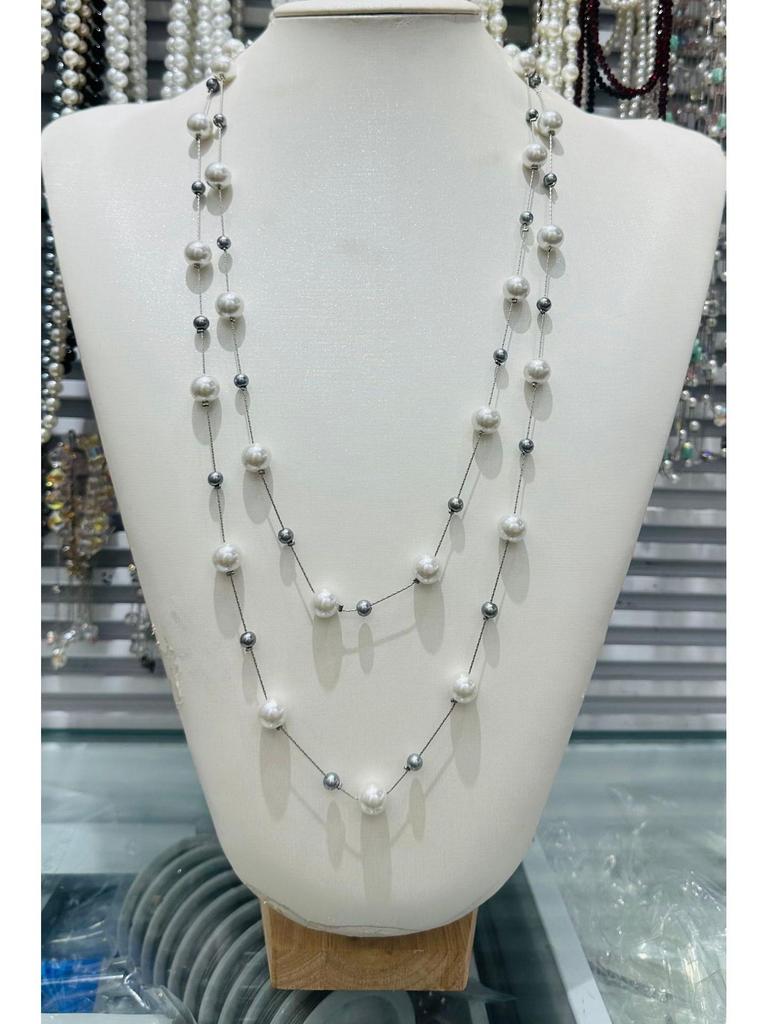 Collar Largo Multicolor de Perlas de 170cm Cadena para Suéter (NL012)