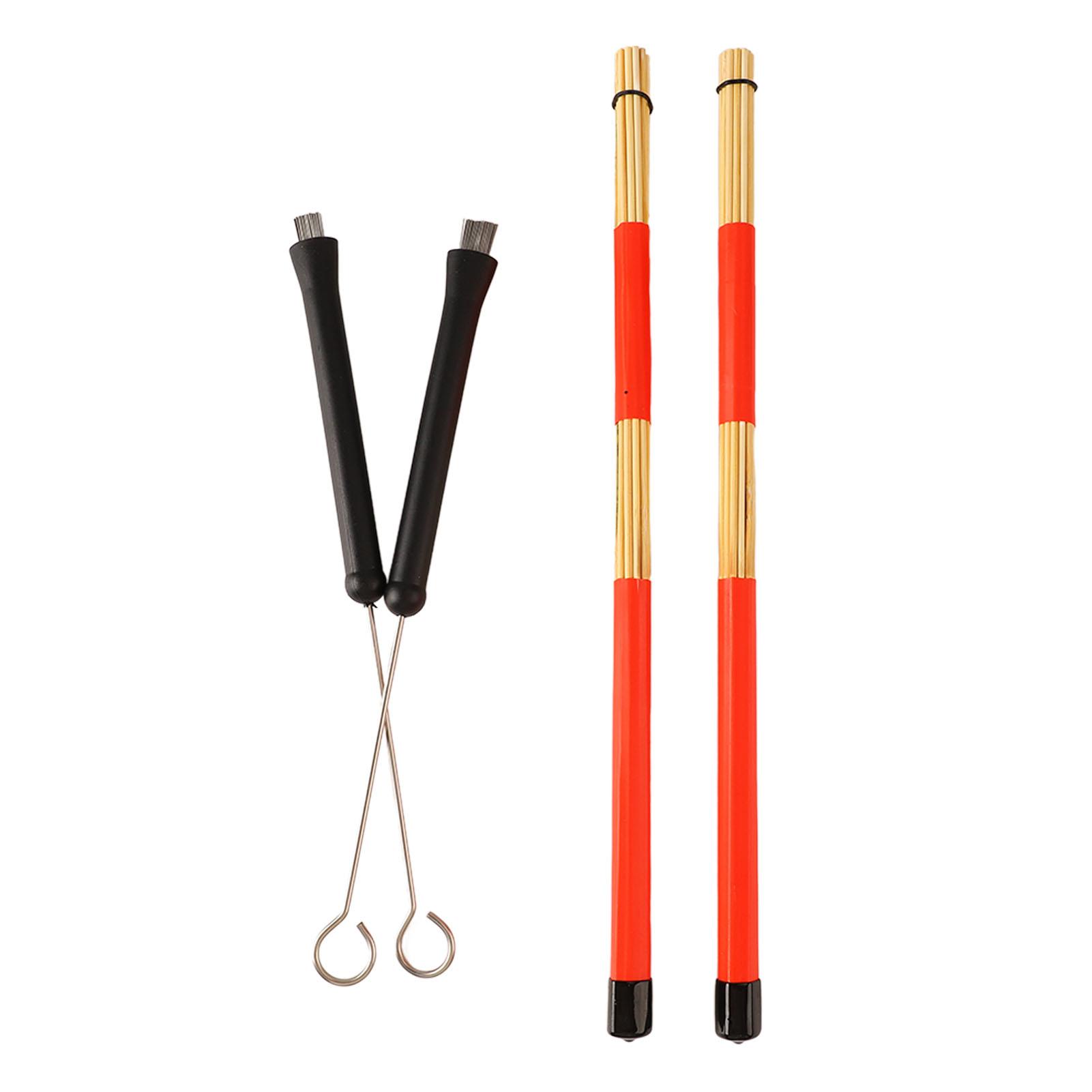 

Drum Brush Bamboo Stick Set Soft Handle Easy to Play Percussion Instrument Accessories