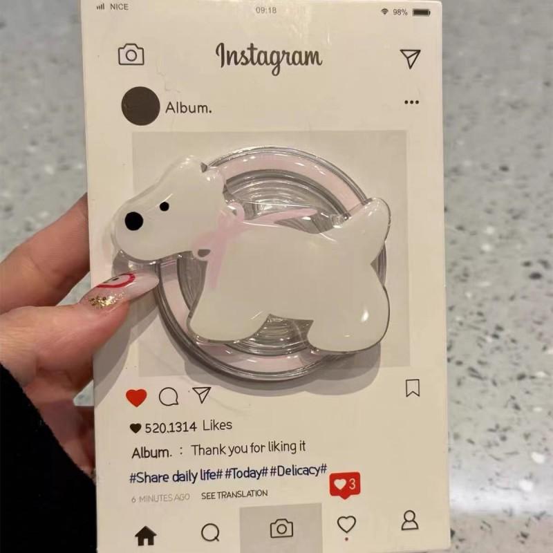 Ins Blue Bow Cheese Magnetic Bracket Suitable MagSafe Mobile Phone Strong Adsorption Desktop Lazy Stand