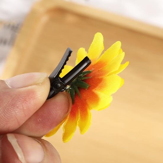 10Pcs Sunflower Hair Clips Mini Flower Hairpins Bang Pigtail Hair Pins Women Beach Wedding Bridesmaid Hair Accessories