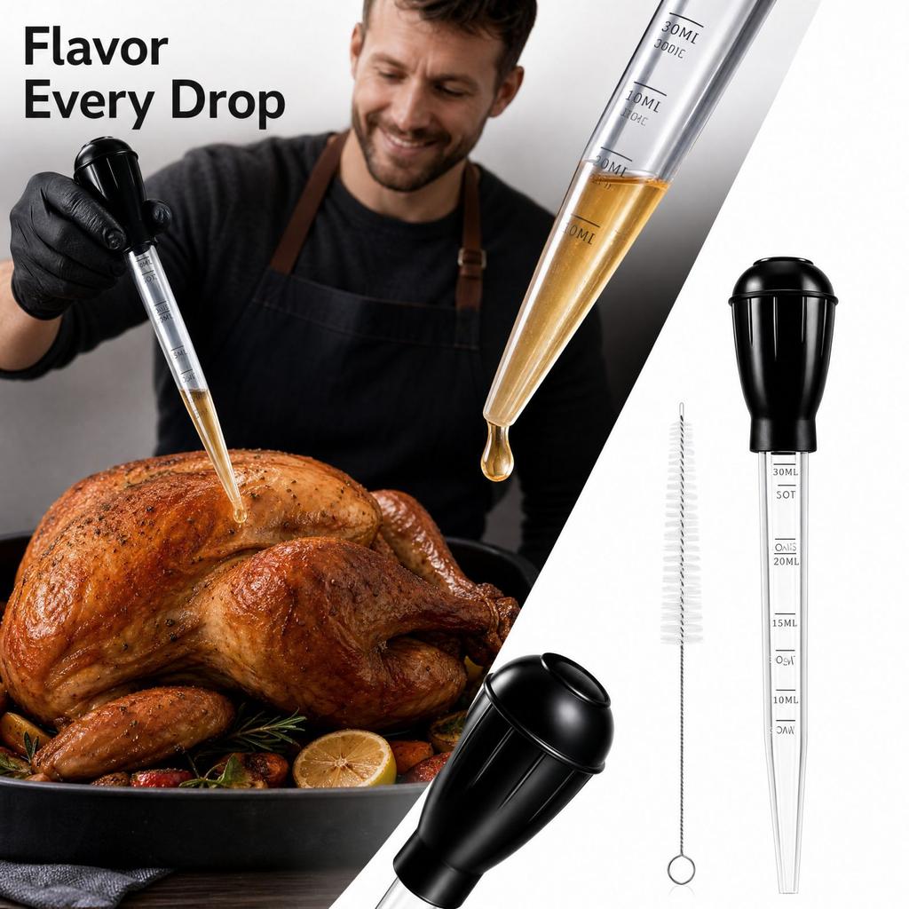 Large Turkey with Measuring Cup for Cooking, Roasting and Basting