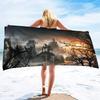 Custom Beach Towel, Fantasy Castle Beach Towels,Customized Microfiber Beach Towels Sand Free Quick Dry Pool Towels for Adult,Kid