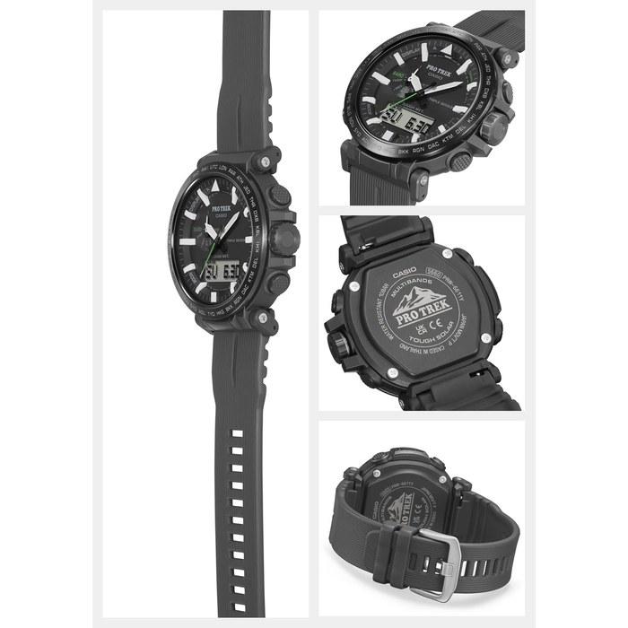 Casio Pro Trek PRW-6621Y-1JF Men's Watch, Black/Green, Radio Solar