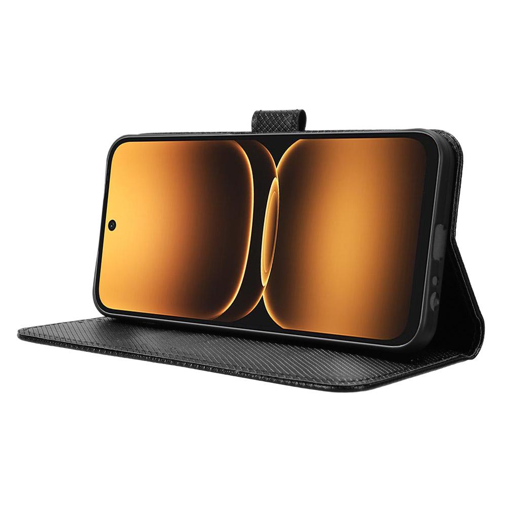 for Infinix Smart 20 4G Wallet Case with Kickstand & Card Slots Diamond Texture Leather Cover