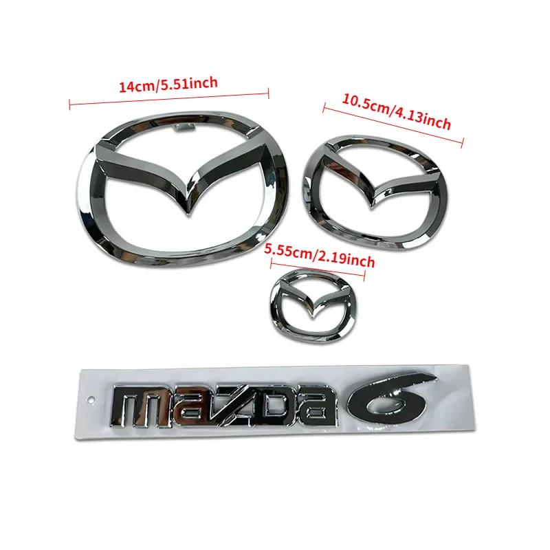 2025 Hot Plastic Car Front Trunk Emblem for Mazda 6 Mazda6 Steering Wheel Badge 3D Body Replaced Sticker Rear Tail Refitting Dec