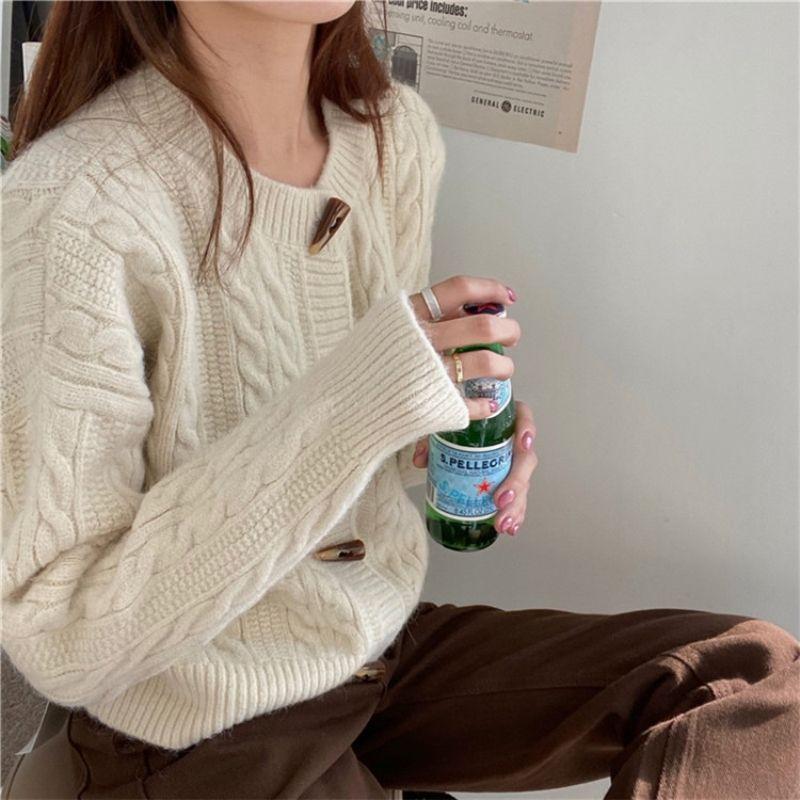 

Кардиган свитер крупной вязки с переключателями для женщин, свободного кроя, в ленивом стиле, вдохновленный Японией, короткая верхняя одежда для весны и осени 2XL