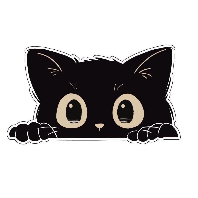 Car Sticker Accessories Poor Cat Is Stealing with Big Eyes Watch Vinyl Car Styling Cover Waterproof PVC Decals