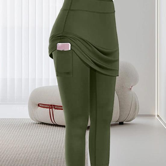 Yoga Leggings Side Pockets Elastic Waist Solid Color Women Fashion Causal Running Fitness Pants for Sports