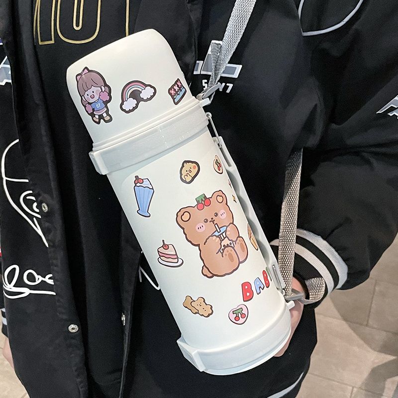 Large Capacity Insulation Cup 1100ml Vacuum Flasks Portable Stainless Steel Thermos Cup Water Bottle Travel Tea Mug Office Thermos Cup