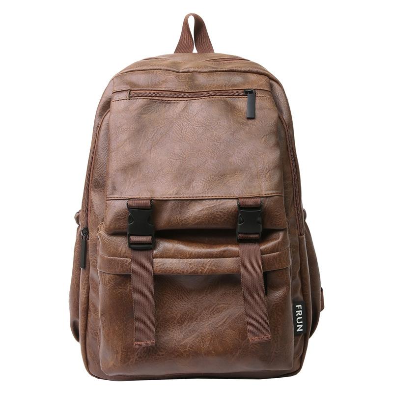 

2025 summer new backpack fashion casual foreign commuter backpack large capacity high school college student schoolbag коричневий