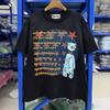 ZYLLO Destroyed Washed White Letter Print Vintage Ripped Short-Sleeved T Shirts Men Women Streetwear
