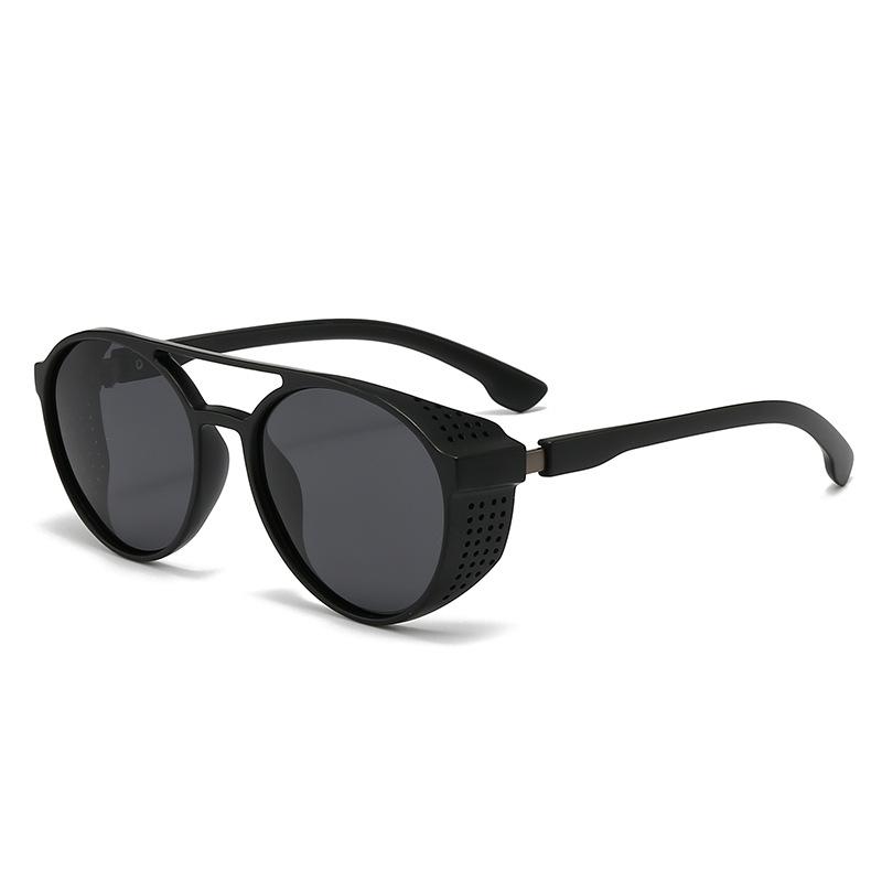 Punk Style Polarized Sunglasses Double Beam Round Hollow Retro Sunglasses Amazon Hot-Selling Glasses