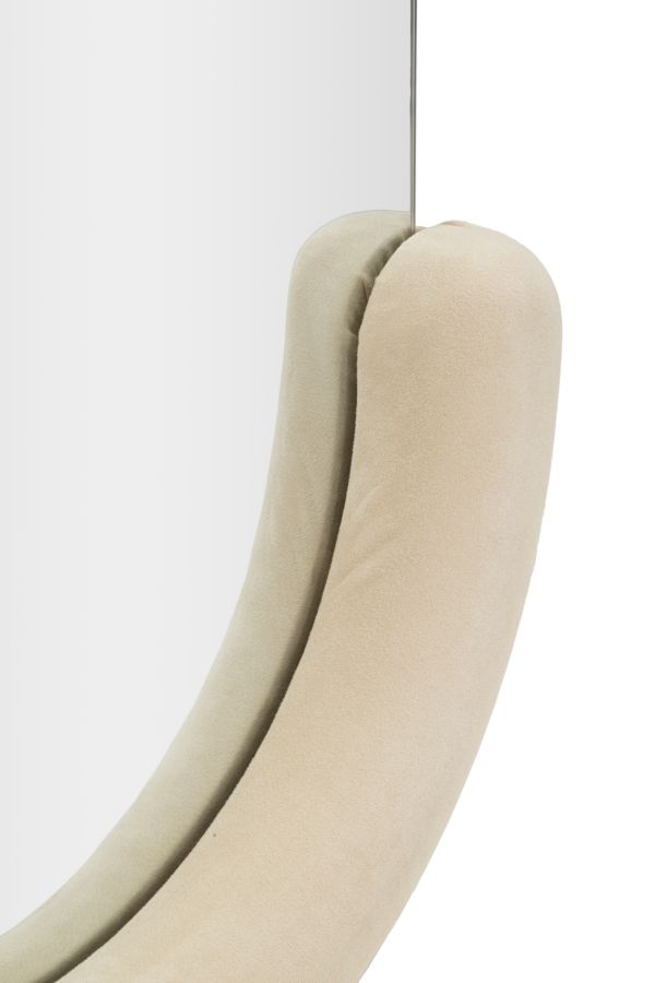 Wall Mirror Chantal  Cream Velvet Cm 60X7X160