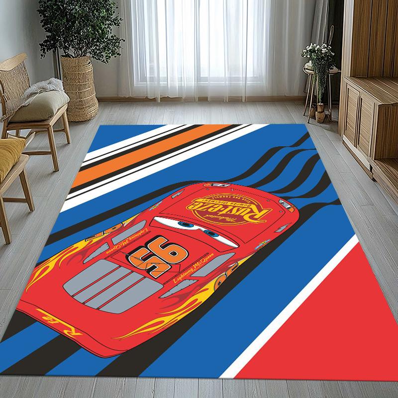 Cartoon Cars Lightning McQueen Living Room Non-Slip Area Rug Soft Carpet for Bedroom Kids Playroom Sofa,Home Decor Doormat Gift