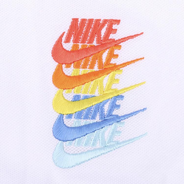 Nike Sportswear Rainbow Gradient Swoosh Polo Shirt Men Tops White CI9595-100