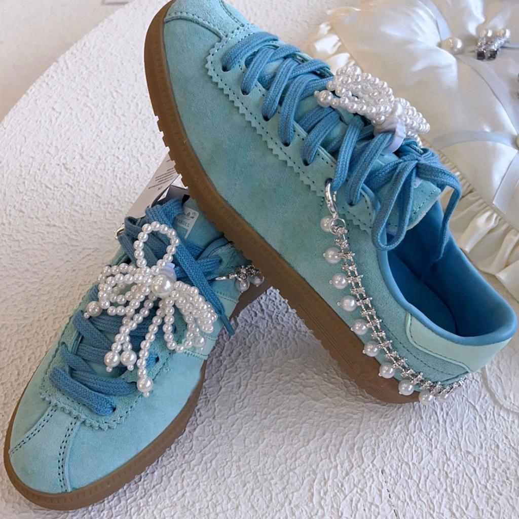 Elegant Butterfly Bowknot Pearl Rhinestones Heel Chain Shoe Charm Clips for Fashionable Women Ladies Stylish Outfits