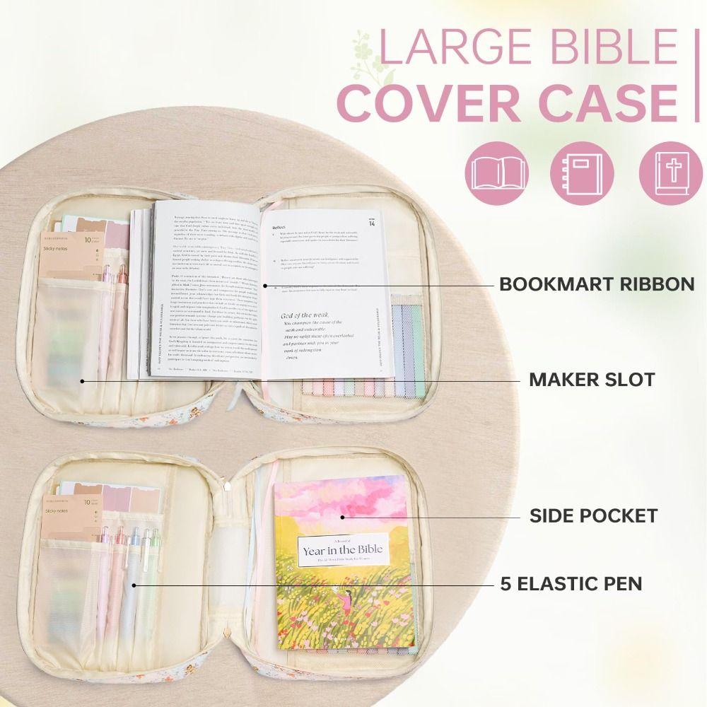 Floral Bible Cover Large Capacity Church Bag Fashion Bible Bag  for Christian Gifts
