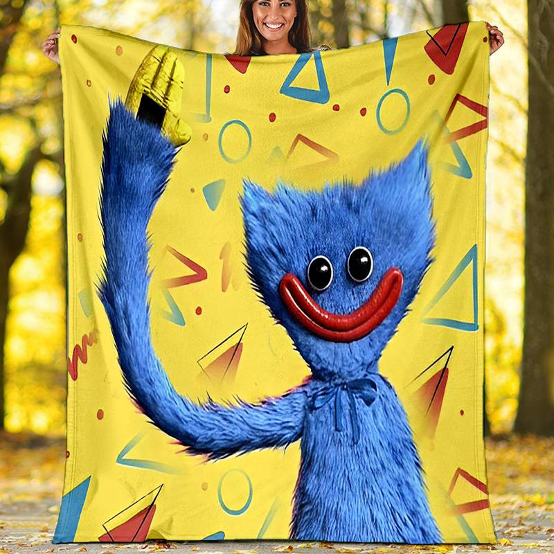 Deka s motivem Huggy Wuggy Perfektní na pohovku postel Cestování Venkovní použití Lze prát v pračce Útulná Odolná