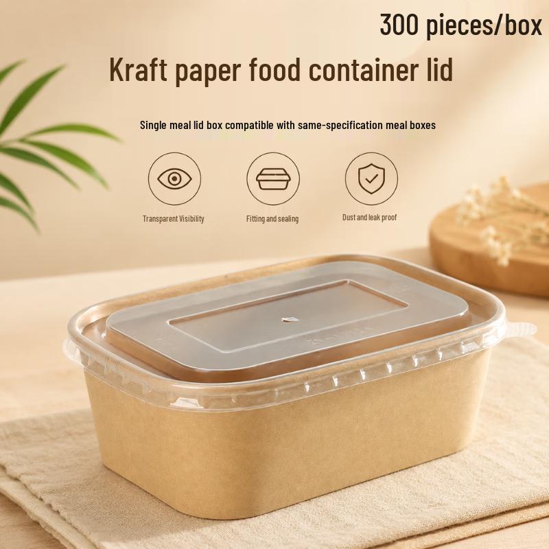 Disposable Rectangular Kraft Paper Food Containers
