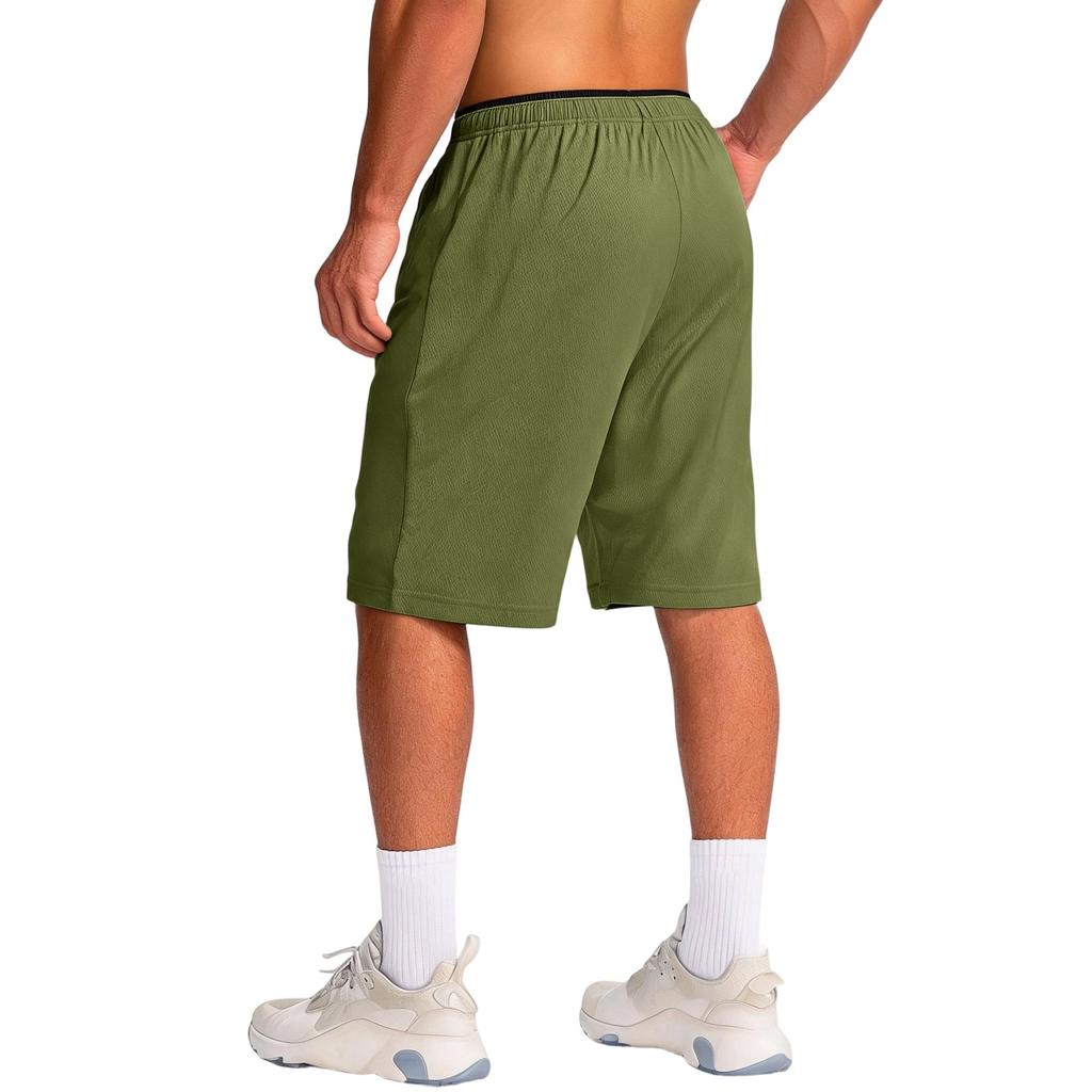Men's Athletic Running Shorts with Zipper Pocket Lightweight Quick Dry Gym Shorts Casual Beachwear Five Inch Inseam