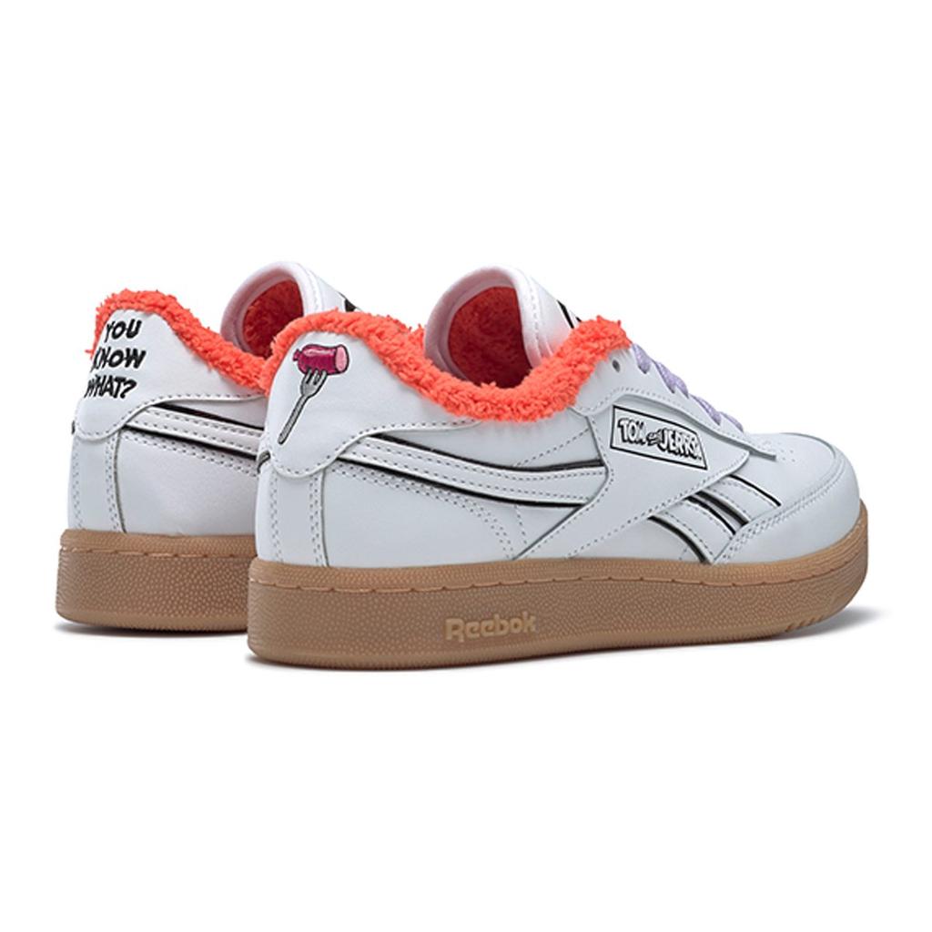 Tom&Jerry X Reebok Club C Comfortable Low Top Kids' Skateboarding Shoes Black White Red Teenagers H05218