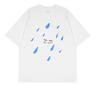 Summer Unisexs Pure Cotton Shortsleeved Shirt with Handdrawn Artistic Raindrop Bohemianstyle Tshirt Moisture Wicking Breathable