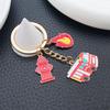 Fire Safety Commemorative Keychain Pendant: Drip Oil Flame, Hydrant & Fire Truck Design
