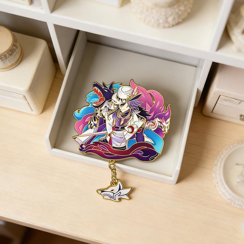 Game Honkai Star Rail Ashveil Cosplay Brooch Alloy Enamel Badge Lapel Pins Creative Bag Costume Ornament Accessory Pendant Prop