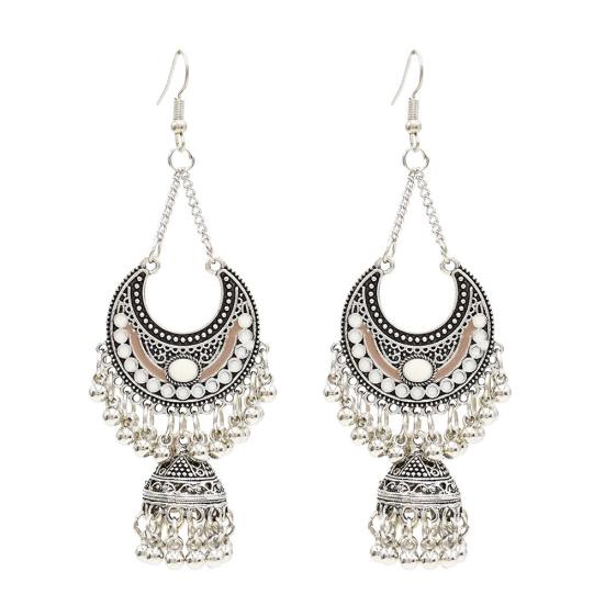 Vintage Women's Bohemian Tassel Hollow Bell Drop Dangle Hook  Earrings Jewelry