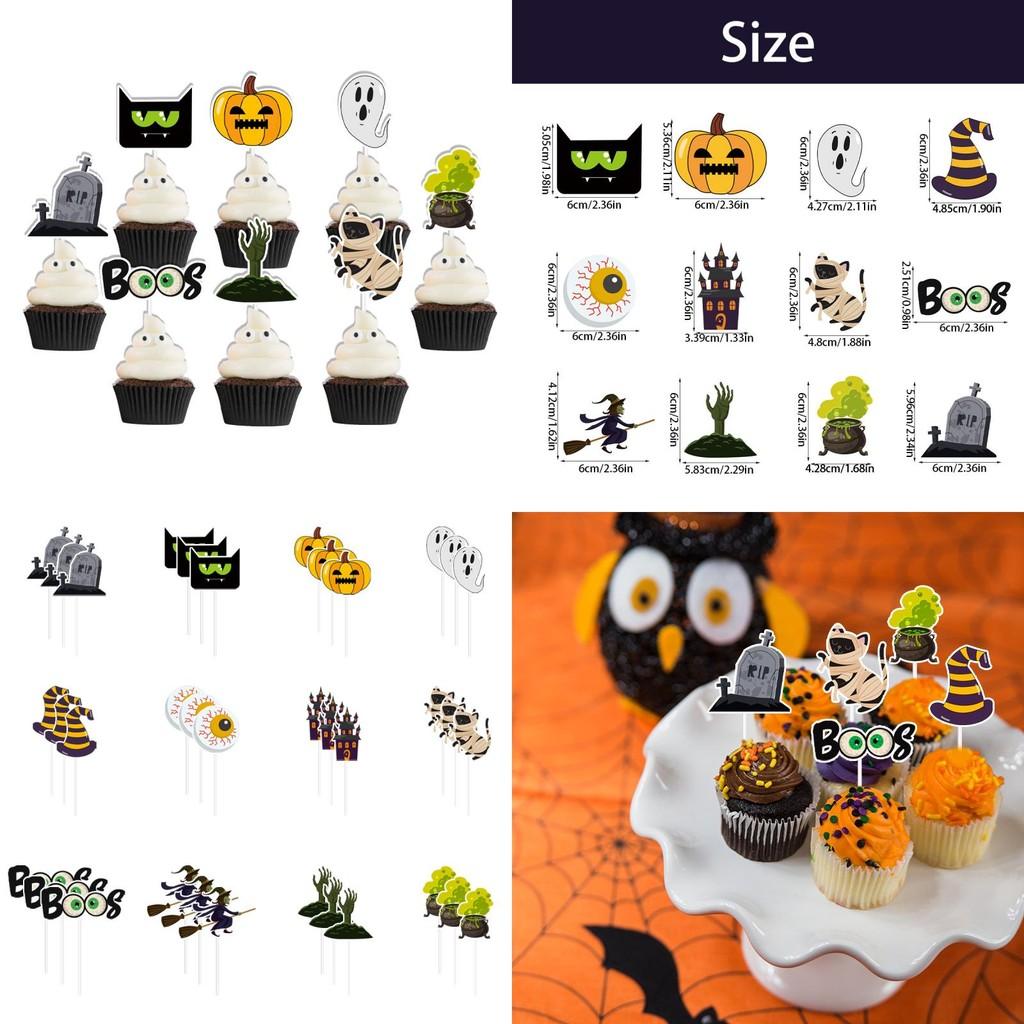 Cake Halloween Party Flag Decor With Paper Witches Castle For Event Venue Setup