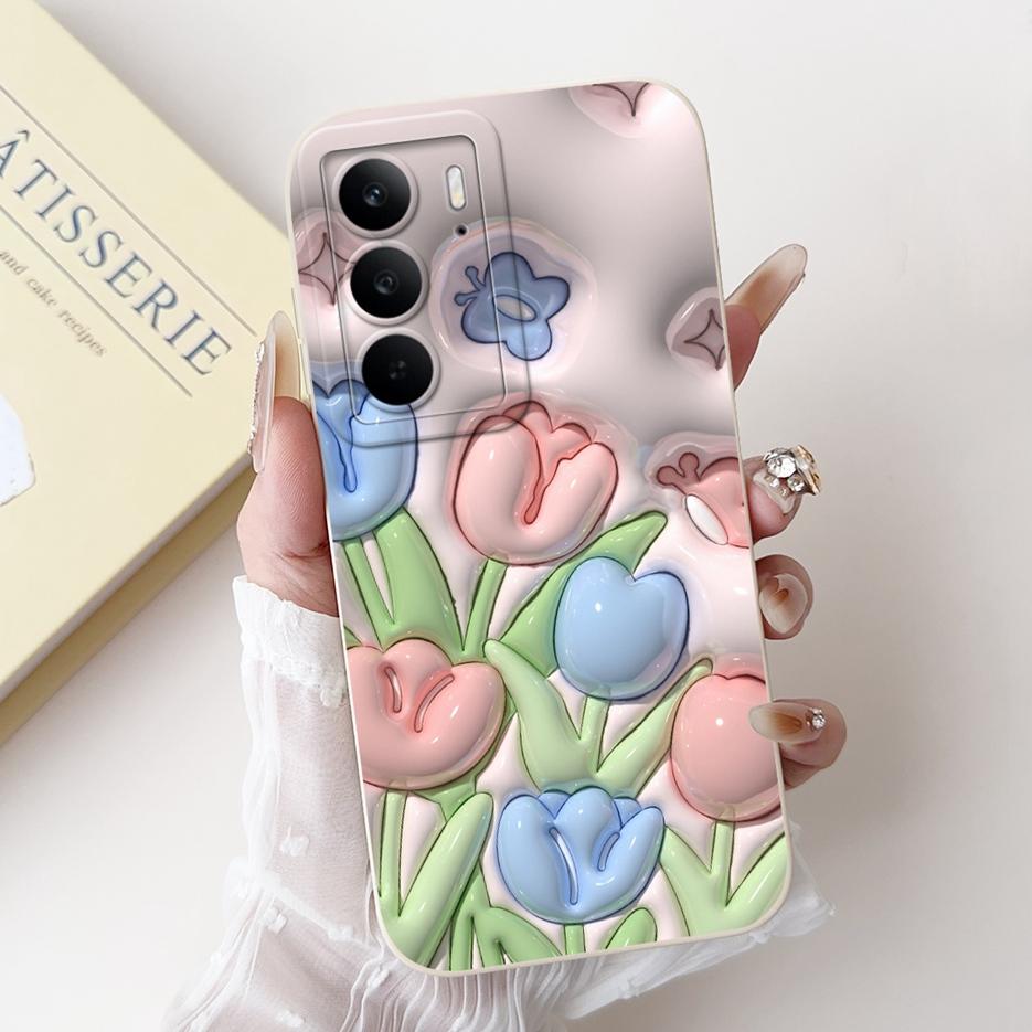 For Realme C75 4G Case Cute Cartoon Luxury Candy Painted Cover Shockproof Soft TPU Phone Case For Realme C75 C 75 RealmeC75 Bags