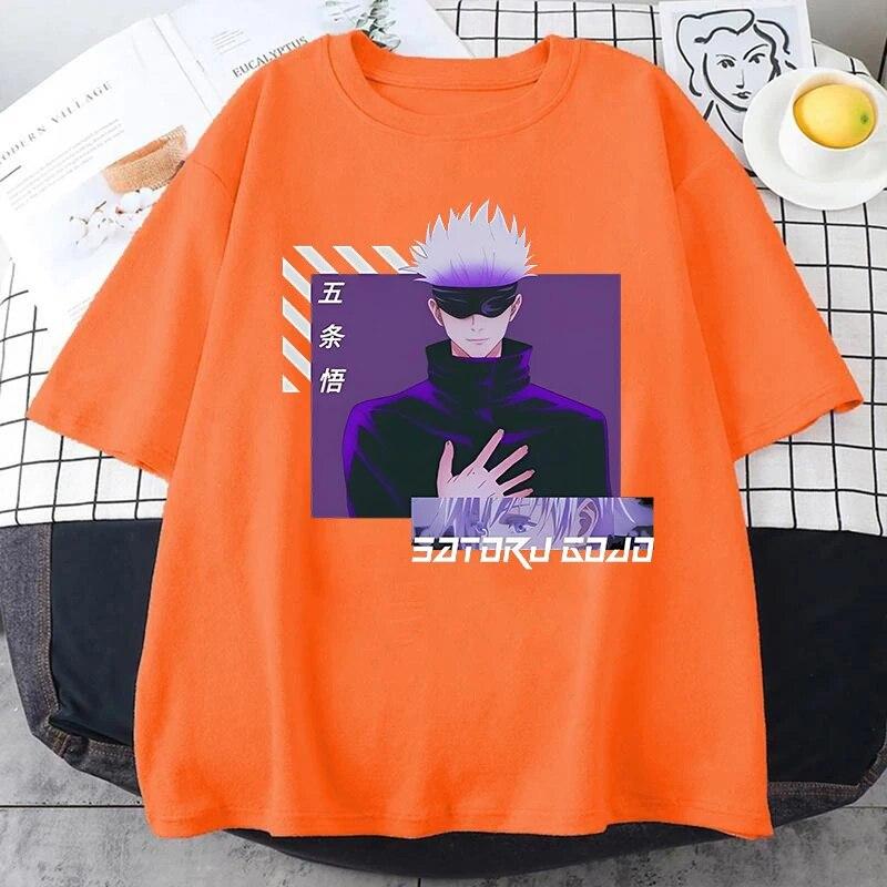 Nové tričko Satoru Gojo s potiskem Dámské Unisex Dospívající Móda Anime Harajuku Neformální Trička s krátkým rukávem Trička