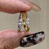 Xiaohongshu Bestseller: "Mermaid's Tear" Zircon Eye-Shaped Ring - Niche, Luxurious, Versatile Jewelry for Women