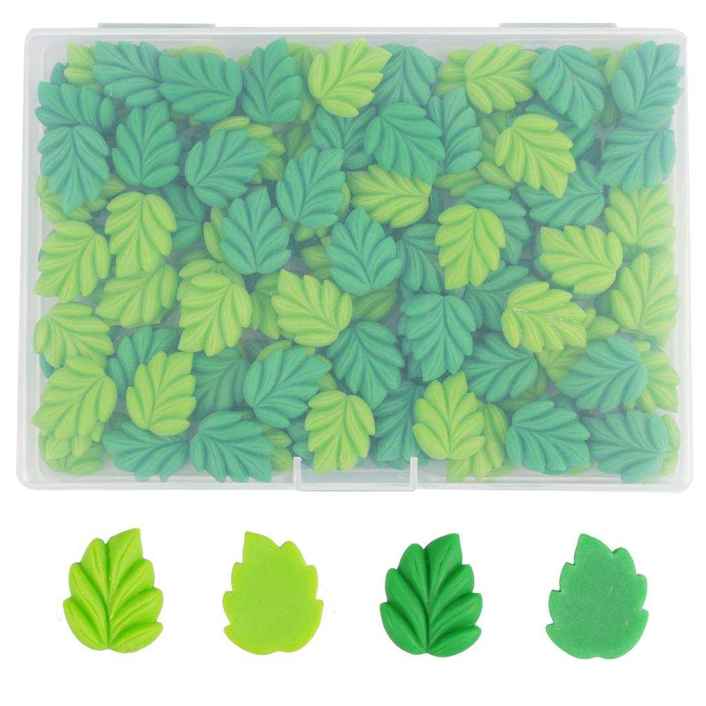 YOUOWO Mixed Resin Leaf Decorative for Cute Resin Decorations 100-Piece Parts, Green, Crafts, Handmade,