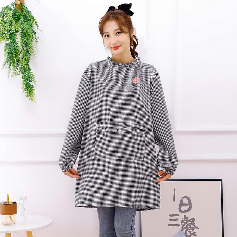 Women's Pure Cotton Apron with Sleeves - Anti-Stain, Dirt-Resistant Kitchen and Workwear for Home and Office