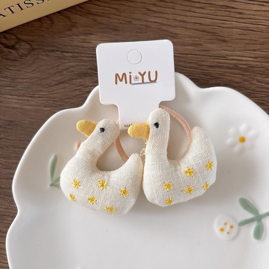 Cute Cartoon Three-dimensional Cotton-padded Embroidered Little Rabbit Hair Tie  Girl Hair Band  Children's Little Duck Hair Band