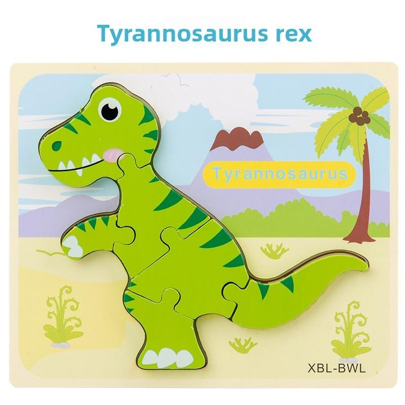 Dinosaur 3d Puzzle Wooden Brain Teaser For Kids Educational Toy