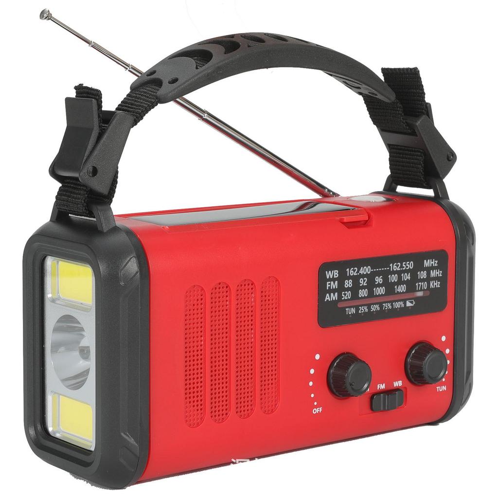 Multifunctional Solar Hand-Crank Emergency Radio with FM and Flashlight