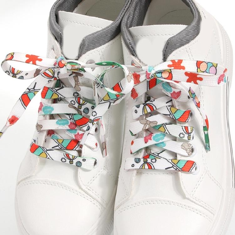 Polyester Flat Shoelaces 100cm Length Colorful Cartoon Patterns Universal Fit Shoe Strings for Sneakers Loafers