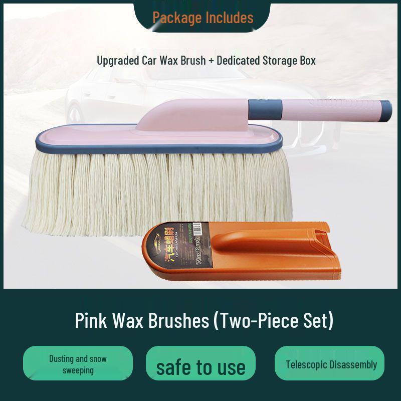 Car Cleaning Duster & Snow Removal Brush with Wax Mop